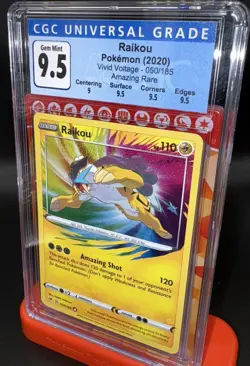 Pokemon TCG Raikou Vivid Voltage Holo Card 050/185 Amazing Rare GEM MINT CGC 9.5 - Image 4