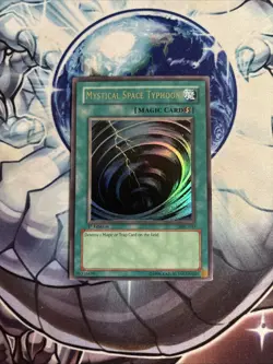 (40) Mystical Space Typhoon MRL-047 1st Edition Yu-Gi-Oh Card Ultra Rare LP - Image 1