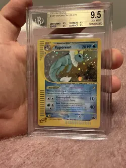 Vaporeon BGS 9.5 H31/H32 Skyridge Holo Pokemon Card QUAD 9.5 PSA Regrade SWIRL - Image 1