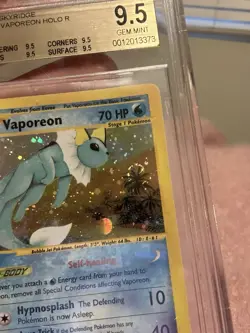 Vaporeon BGS 9.5 H31/H32 Skyridge Holo Pokemon Card QUAD 9.5 PSA Regrade SWIRL - Image 2