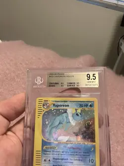 Vaporeon BGS 9.5 H31/H32 Skyridge Holo Pokemon Card QUAD 9.5 PSA Regrade SWIRL - Image 3