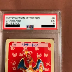 PSA 5 1997 Charizard Pokemon Card Topsun Blue Back Japanese Vintage Rare - Image 2