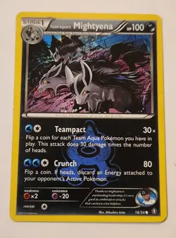 Team Aqua's Mightyena Double Crisis Series Pokemon Card 18/34 great condition - Image 1