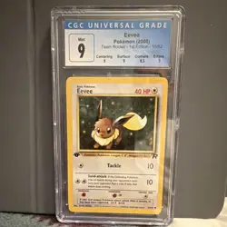 CGC 9 Eevee 55/82 Team Rocket 1st Edition Pokemon Card English 2000 - Image 1