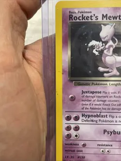Nintendo Pokemon TCG Rocket's Mewtwo Gym Challenge Holo SWIRL 2000 Pokemon LP+ - Image 3