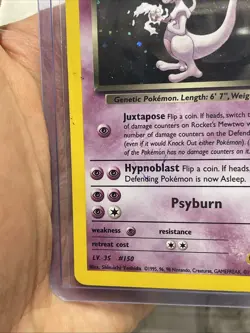 Nintendo Pokemon TCG Rocket's Mewtwo Gym Challenge Holo SWIRL 2000 Pokemon LP+ - Image 4