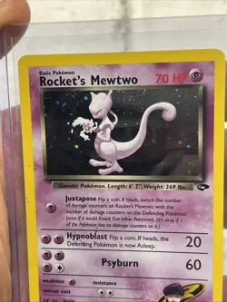 Nintendo Pokemon TCG Rocket's Mewtwo Gym Challenge Holo SWIRL 2000 Pokemon LP+ - Image 5