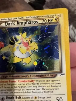Pokemon TCG Dark Ampharos Neo Destiny 1/105 Holo Rare 70 HP English 2000 - Image 5