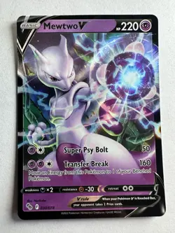 Mewtwo V 030/078 Holo V Rare Pokemon GO Pokemon LP - Image 1