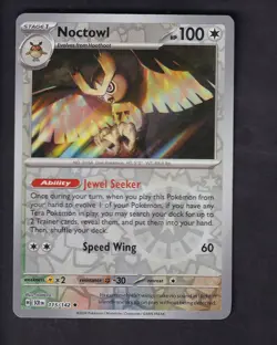 Noctowl 115/142 Rare Stellar Crown Pokemon Reverse Holo Near Mint - Image 1
