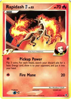 Pokemon TCG Rapidash E4 47/111 Rising Rivals Uncommon Normal LP/MP - Image 1