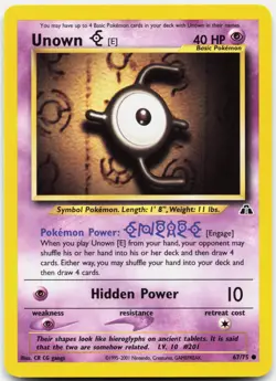 Unown [E] 67/75 Common Neo Discovery Pokemon Near Mint - Image 1