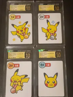 Pikachu All 1ST ROUND 2025 POKEMON TARUKA Low Pop On All 4 1ST,2ND,3RD,4TH PLACE - Image 1