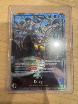 Krieg Alternate Art OP15-001 Leader Adventure on Kami's Island One Piece NM - Image 1