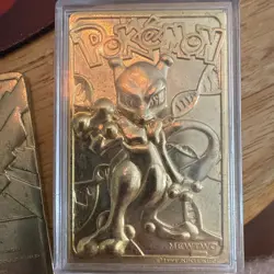 Pokemon Gold Mewtwo Card 1999 Burger King 23K Gold Plated Mewtwo Card OBO - Image 1