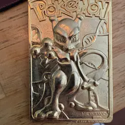 Pokemon Gold Mewtwo Card 1999 Burger King 23K Gold Plated Mewtwo Card OBO - Image 3