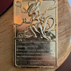 Pokemon Gold Mewtwo Card 1999 Burger King 23K Gold Plated Mewtwo Card OBO - Image 4