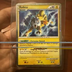 Pokemon Raikou Shiny Holo Rare Call of Legends SL9 90 HP Card 2011 - Image 1