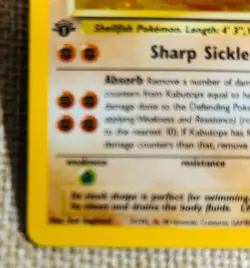 Pokemon Kabutops Holo Rare Card 1995 1st Edition Fossil 9/62 - Image 3