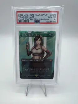 MTG Final Fantasy JP Tifa Lockhart Borderless Surge Foil PSA 10 - Image 1