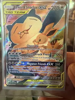 Pokemon TCG Eevee & Snorlax GX TAG TEAM GX Promo Holo SM169 English 2019 270HP - Image 1