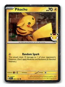 Pikachu 051/162 Holo Promo Miscellaneous Cards & Products Pokemon Near Mint - Image 1