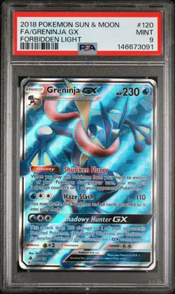Pokemon Card PSA 9 Greninja GX 120/131 Forbidden Light - Image 1