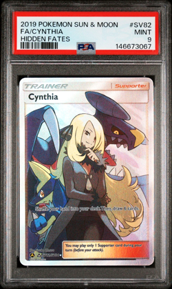 Pokemon Card PSA 9 Cynthia SV82/SV94 Hidden Fates - Image 1