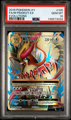 Pokemon Card PSA 10 Mega M Pidgeot EX 105/108 XY Evolutions - Image 1