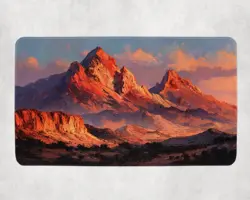 MTG Playmat | Watercolor Mountain Themed Playmat | Unofficial MTG Playmat - Image 1