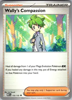 Wally's Compassion Mega Evolution 132/132 Uncommon Pokemon Near Mint - Image 1