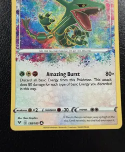 Pokemon TCG Rayquaza 138/185 Holo SWSH04 Vivid Voltage NM - Image 3