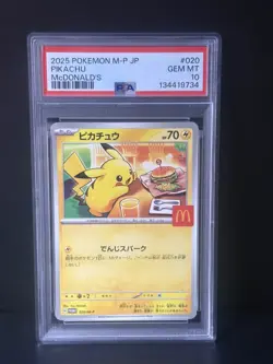 2025 Pokemon TCG Japanese McDonald's PROMO 020/M-P Pikachu Holo PSA 10 - Image 1