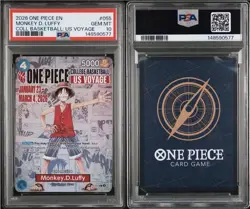 2026 One Piece EN College Basketball US Voyage #055 Monkey D Luffy PSA 10 - Image 3