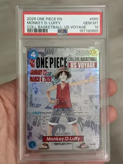 2026 ONE PIECE PROMOS #055 MONKEY D. LUFFY COLL BASKETBALL: US VOYAGE PSA 10 - Image 3