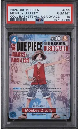 2026 ONE PIECE PROMOS #055 MONKEY D. LUFFY COLL BASKETBALL: US VOYAGE PSA 10 - Image 4