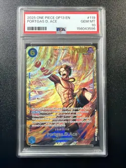 2025 ONE PIECE OP13 #119 CARRYING ON HIS WILL PORTGAS D ACE SEC PSA 10 A4 - Image 1
