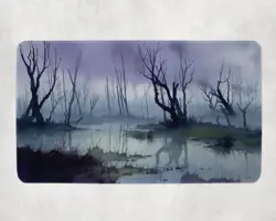 MTG Playmat | Watercolor Swamp Themed Playmat | Unofficial MTG Playmat - Image 1