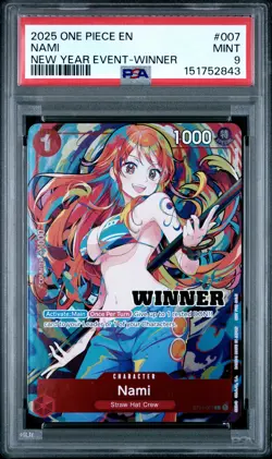 2025 ONE PIECE PROMOS NEW YEAR EVENT-WINNER #007 NAMI PSA 9 - Image 1