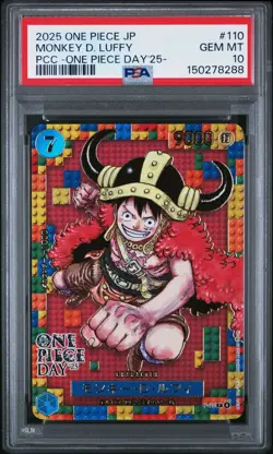 2022 One Piece Japanese Monkey D. Luffy One Piece Day '25 #110 PSA 10 GEM MINT - Image 1