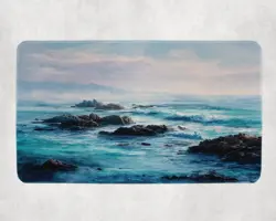MTG Playmat | Watercolor Island Themed Playmat | Unofficial MTG Playmat - Image 1