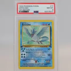 Pokemon TCG - Articuno 17/62 Fossil Rare 1st Edition - PSA 8 NM/MT - Image 2