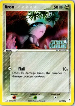 Pokemon tcg: Crystal Guardians Aron #44/100 (Stamped) R Holo - LP Common .VO5 - Image 1