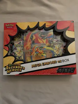 Factory Sealed Pokemon TCG Mega Evolution-Ascended Heroes Mega Emboar ex Box - Image 1