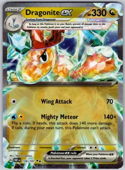 Dragonite ex 159/197 Double Rare Obsidian Flames Pokemon Holo Near Mint - Image 1
