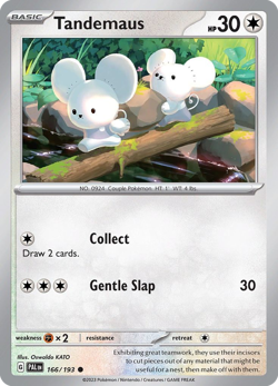 Tandemaus 166/193 Common Paldea Evolved Pokemon Reverse Holo Near Mint - Image 1