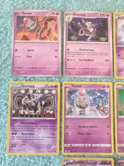 SPOINK & GRUMPIG BUNDLE OF POKEMON CARDS - Image 2