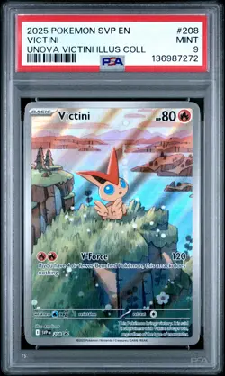 2025 POKEMON SVP PROMO UNOVA VICTINI ILLUSTRATION COLLECTION #208 VICTINI PSA 9 - Image 1