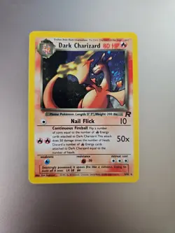Pokemon Dark Charizard Holo Rare TCG Unlimited Card 4/82 With Swirl - Image 1
