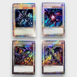 Yu-Gi-Oh! 4x Red-Eyes Black Dragon Alt Art Platinum Secret/QCSR RA04/TN23-EN NM - Image 1